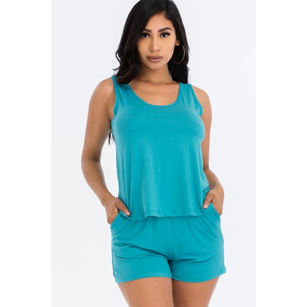 Teal Lounge short set, Small